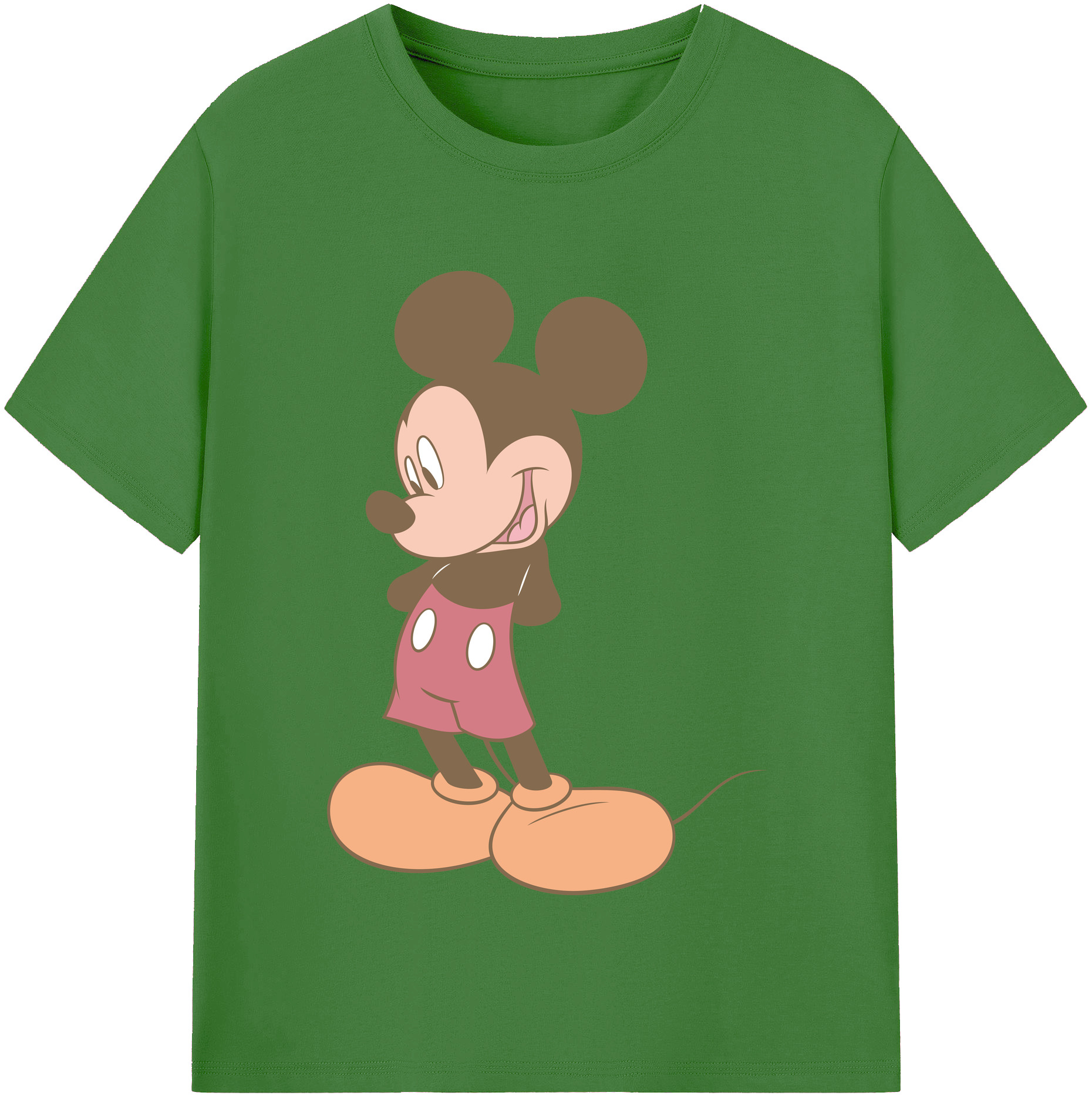 （画像用） ミッキーマウス Mickey Mouse レディースカジュアルプリントTシャツ（綿100％）